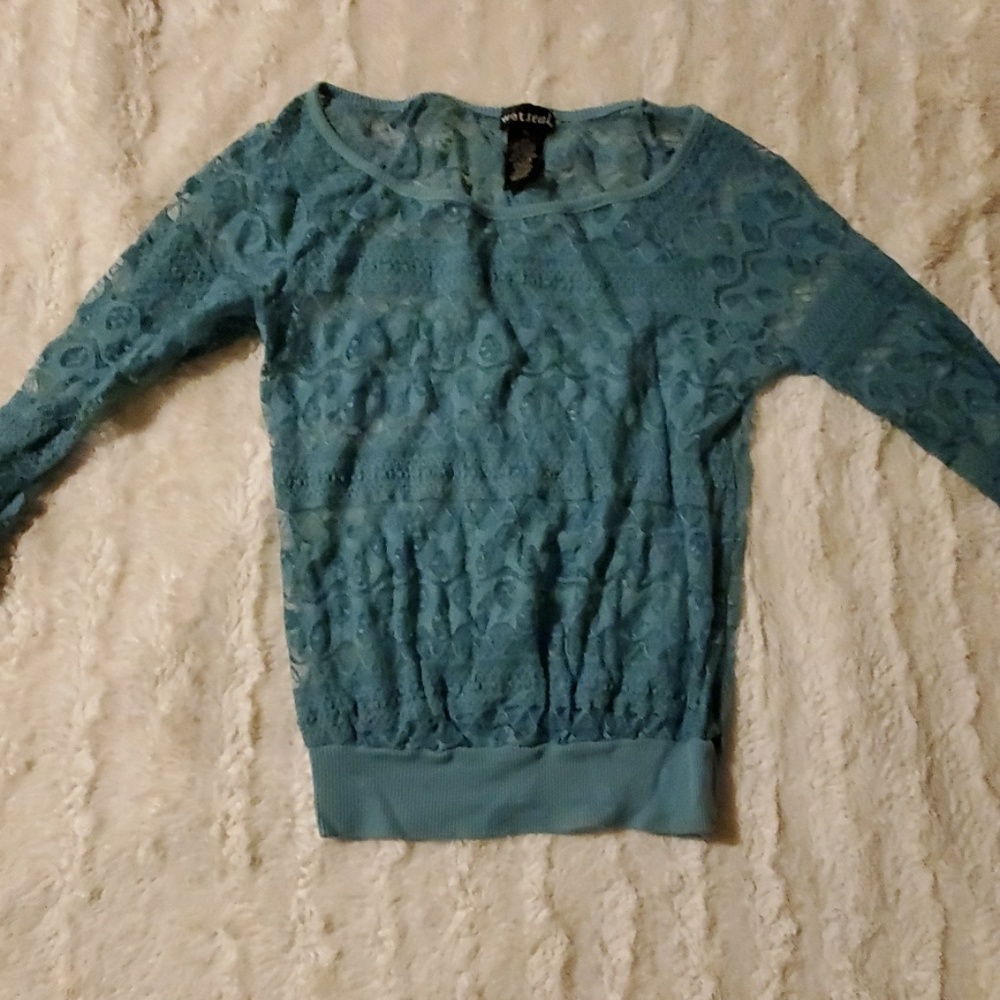 Teal lace shirt